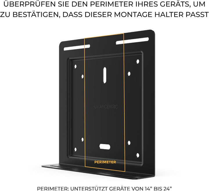 HumanCentric Universelle Wand und VESA Halterung, Verstellbare Gurthalterung für Computer, USV Gerät