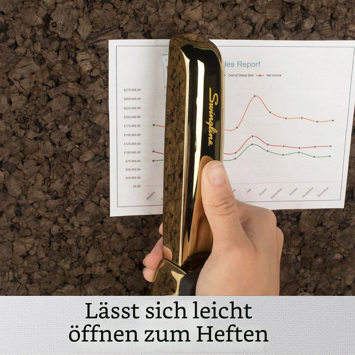 Swingline Heftgerät, 30 Blatt Kapazität, 747 Business Hefter, staufrei, Metall, Gold Chrom (74721) g