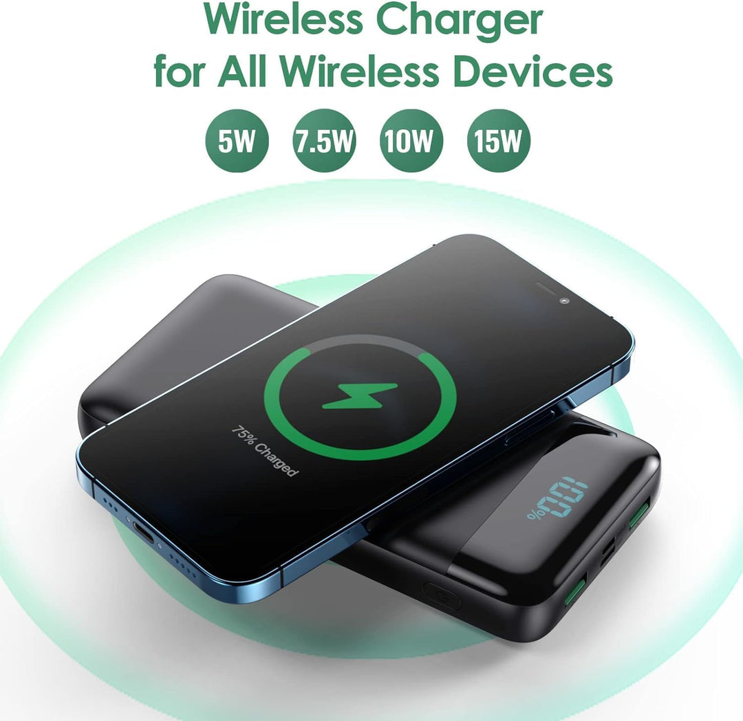 Wireless Powerbank Schnellladen 26800mAh, Power Bank 25W PD3.0+QC4.0, 15W Wireless Charger Powerbank
