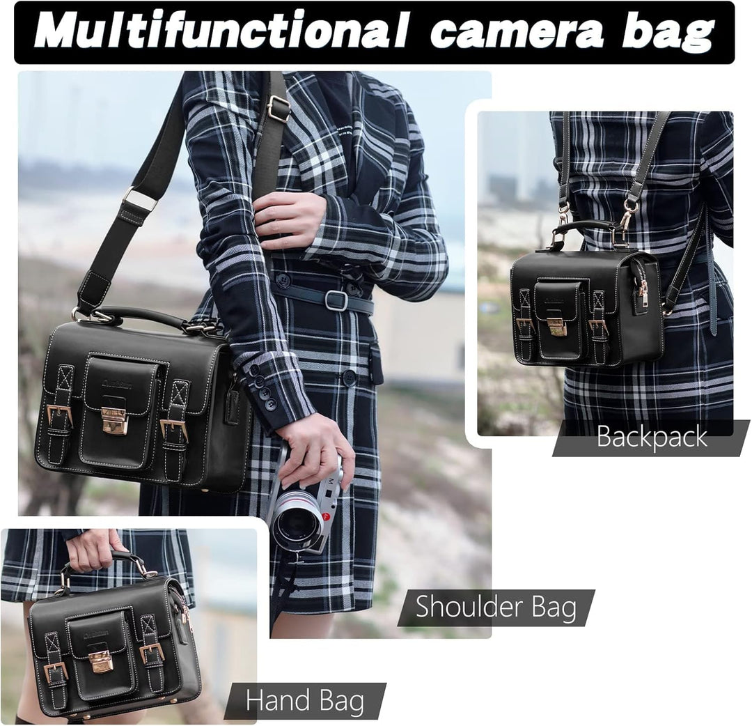 Cwatcun Kameratasche Kamera Umhängetasche Kompaktkamera Tasche Wasserdicht Retro Kompatibel für Cano