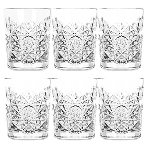 Libbey Hobstar Whiskygläser, Wasserglas, Saftglas, Kristallglas, 350 ml, 6 Stück