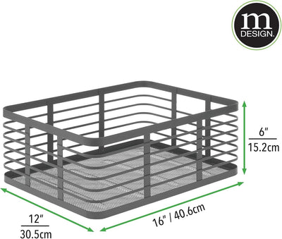 mDesign Allzweckkorb aus Metalldraht – praktischer Aufbewahrungskorb für Küche und Haushalt – kompak