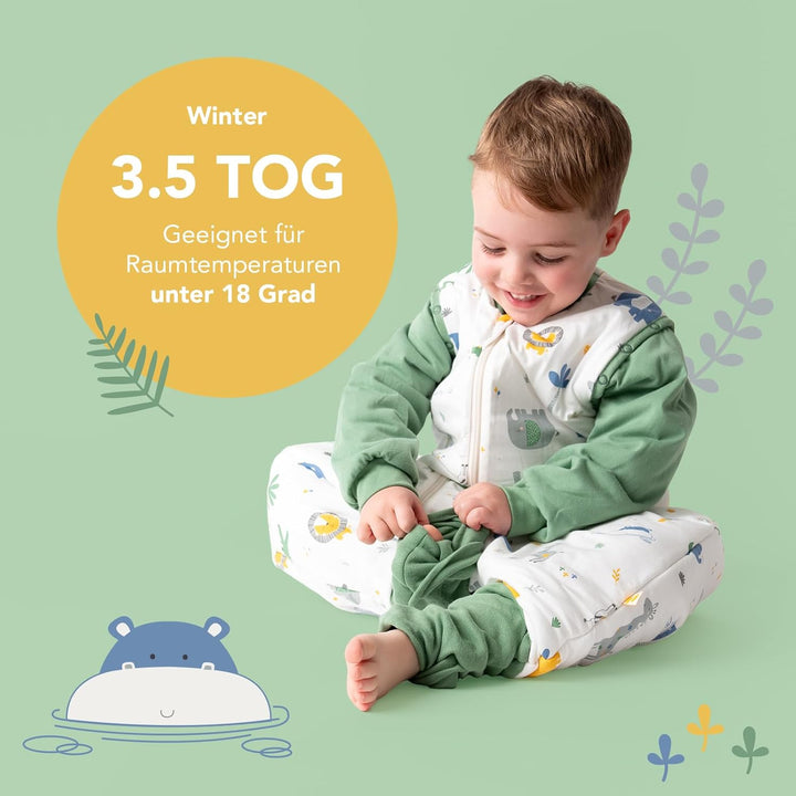 Schlummersack Baby Schlafsack mit Füssen Winter 3.5 Tog OEKO-TEX | Schlafsack mit Beinen und verläng