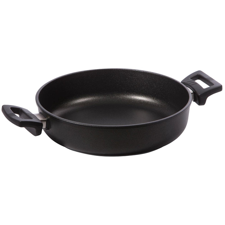 Eurloux Guss-Kasserolle Induktion Ø24 cm - Flache runde Universal Bratenkasserolle 3 Liter mit Besch