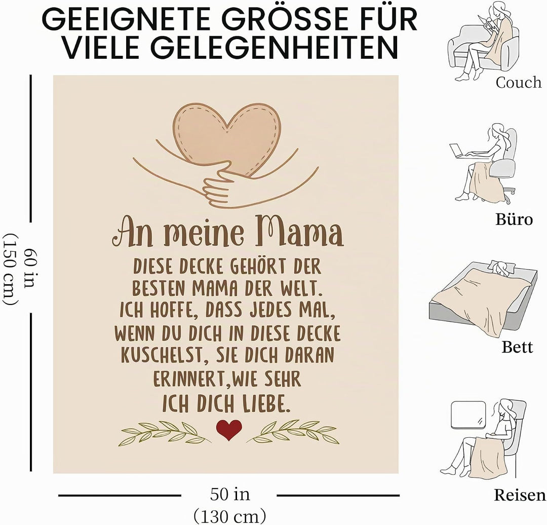 Amorea Beste Mama Ich hoffe DASS jedes Mal wenn du Dich in Diese Decke kuschelst sie Dich daran erin