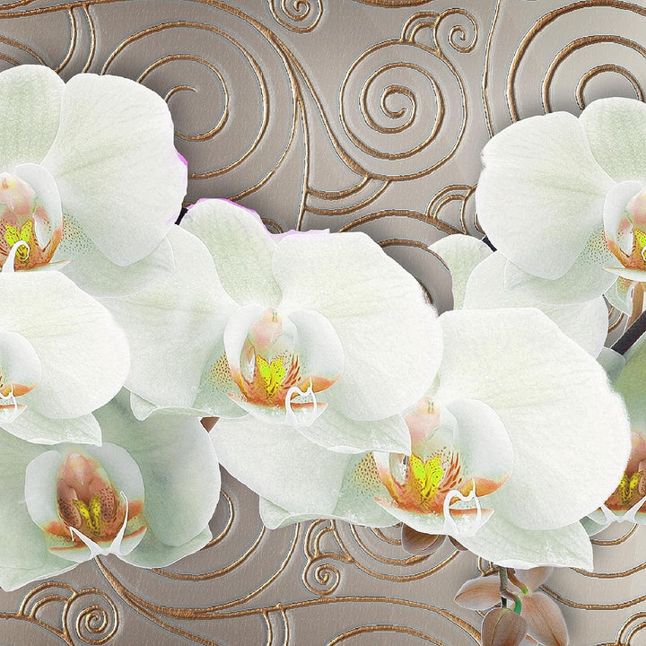 Runa Art Bild Modern Blumen Orchidee - Made in Germany - Wandbilder Abstrakt Beige Braun 4 Teilig 20