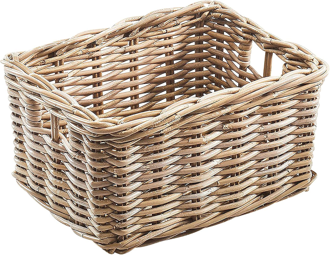 Kobolo Rattankorb Regalkorb eckig Rattan Kubu grau klein