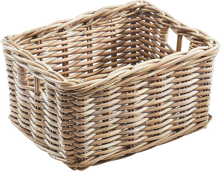 Kobolo Rattankorb Regalkorb eckig Rattan Kubu grau klein
