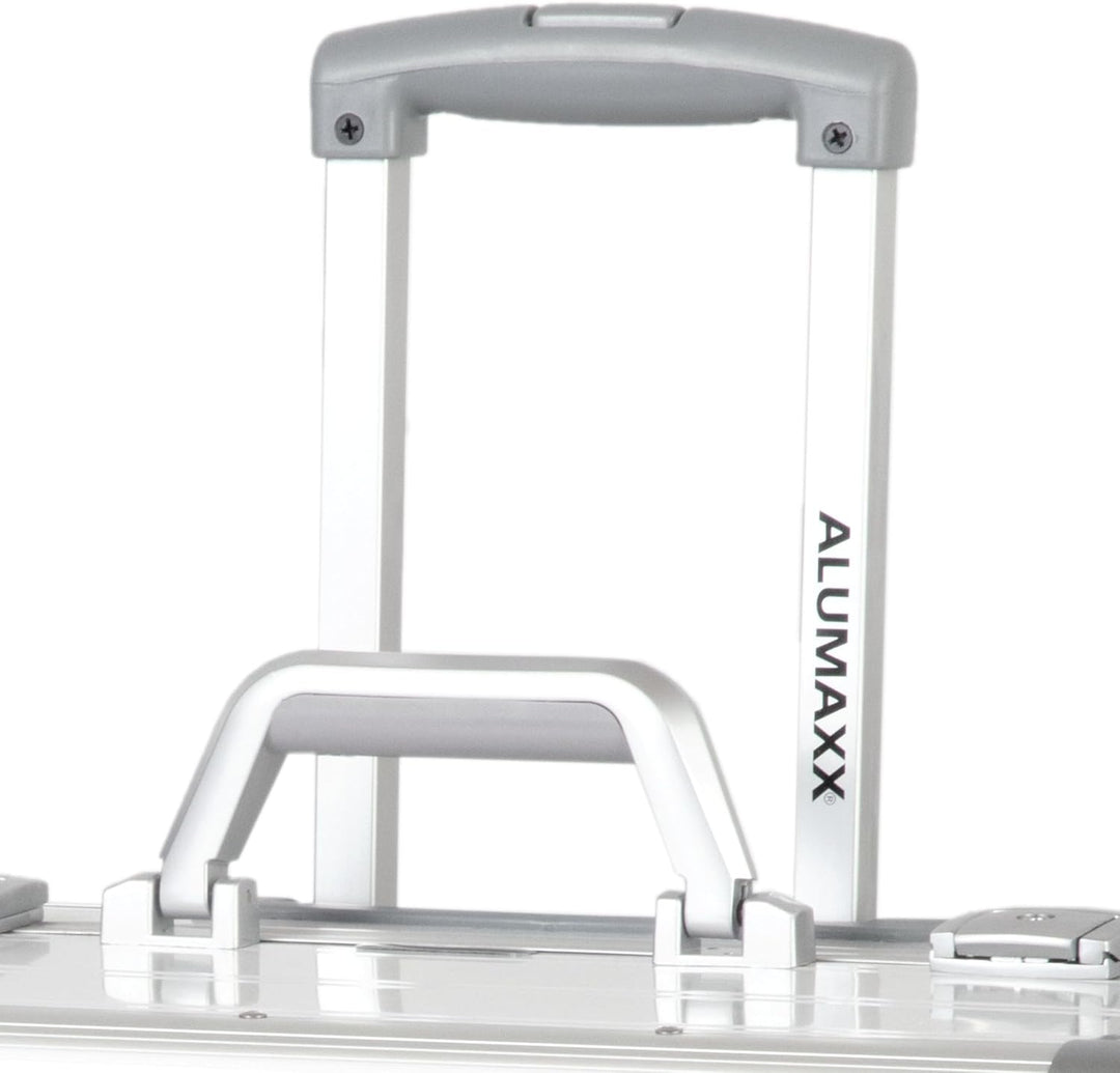 Alumaxx Pilotenkoffer Pandora aus Aluminium, Circa 36 x 47 x 25 cm, Vier 360 Rollen, 47 cm, 36 L, Si
