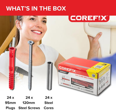 Corefix PLUS30, Schwerlast-Gipsplattendübel, getestet bis 250 kg, 24 Stück in Grosspackung
