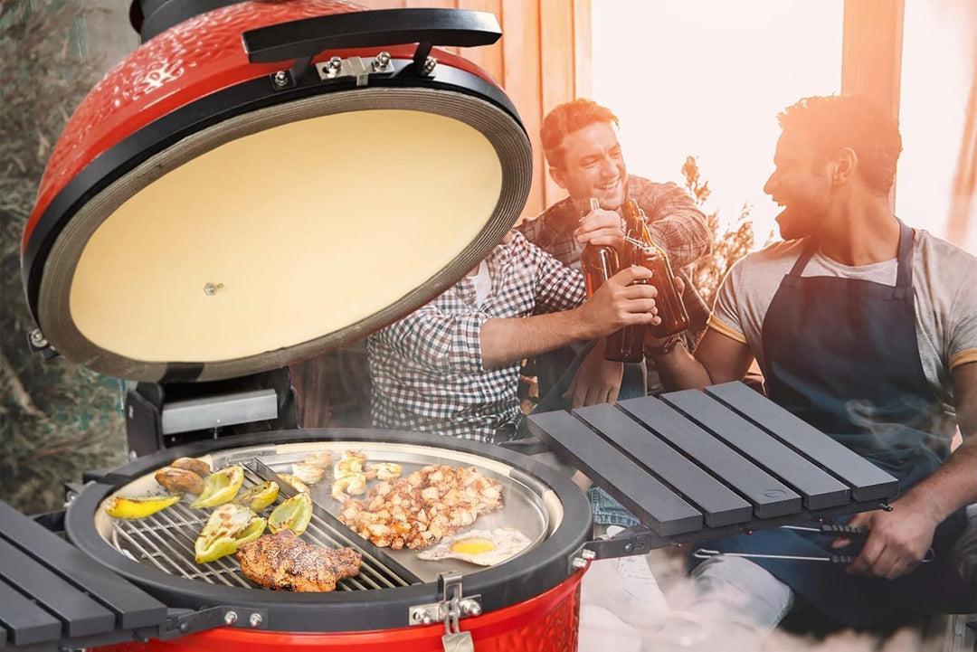 onlyfire Grillplatte Edelstahl Passend für Big Green Egg, Kamado Joe Classic, Halbrunde, BBQ Plancha