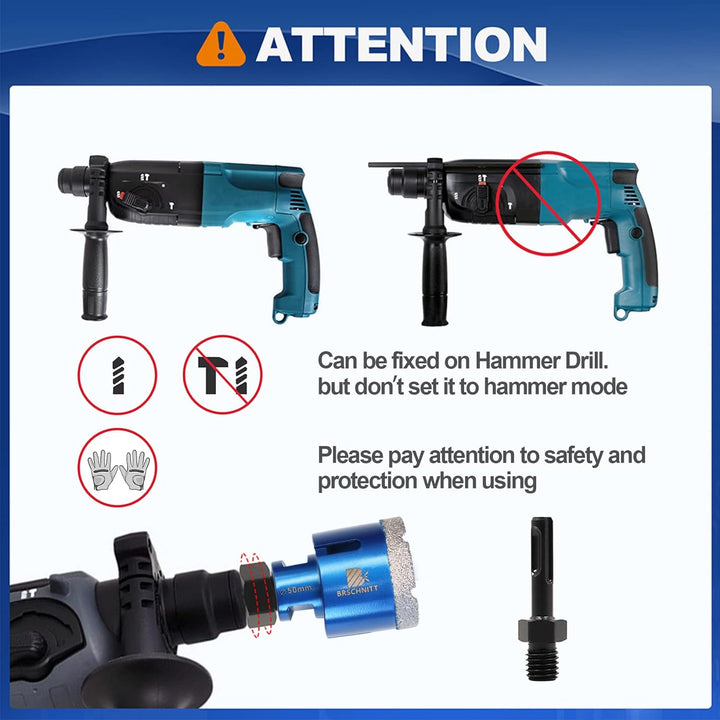 Diamantbohrer Fliesenbohrer Set - 6/8/10/20/35/50/68 Diamantbohrer & 25mmDiamant Fingerfräser-50mmFa