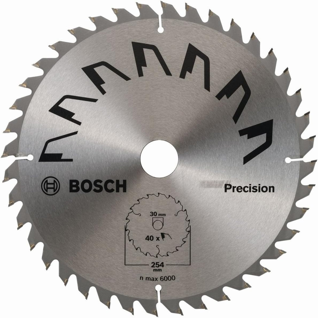 Bosch 1x Kreissägeblatt Precison (Sägeblatt für Holz, Ø 254 x 2.5/1.8 x 30 mm, 40 Zähne, ATB, Zubehö
