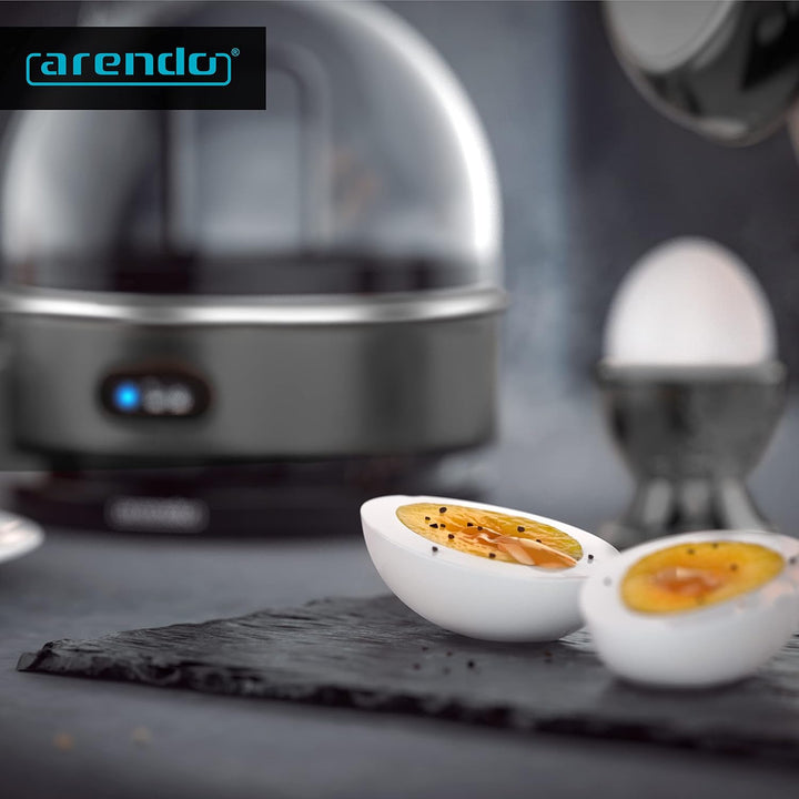 Arendo Sevencook Eierkocher 400 W – Edelstahl Design - 1-7 Eier - Egg Cooker - EIN/AUS-Schalter – 3