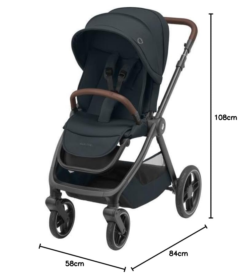Maxi-Cosi Oxford Baby Kinderwagen, 0–4 Jahre, 0–22 kg, kompakt zusammenklappbar, Geräumiger Sitz, Sa