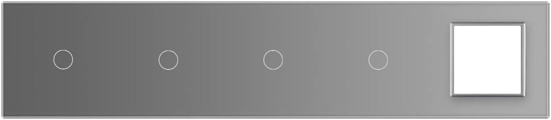 LIVOLO Nur Glasblende 5 Fach für Lichtschalter und Steckdose VL-C7-C1/C1/C1/C1/SR-15 Grau