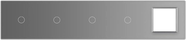 LIVOLO Nur Glasblende 5 Fach für Lichtschalter und Steckdose VL-C7-C1/C1/C1/C1/SR-15 Grau