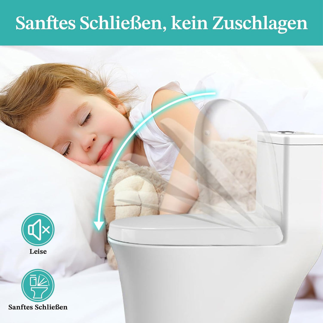 Toilettendeckel mit Absenkautomatik, WC Sitz mit Absenkautomatik, Klodeckel mit Quick Release Funkti