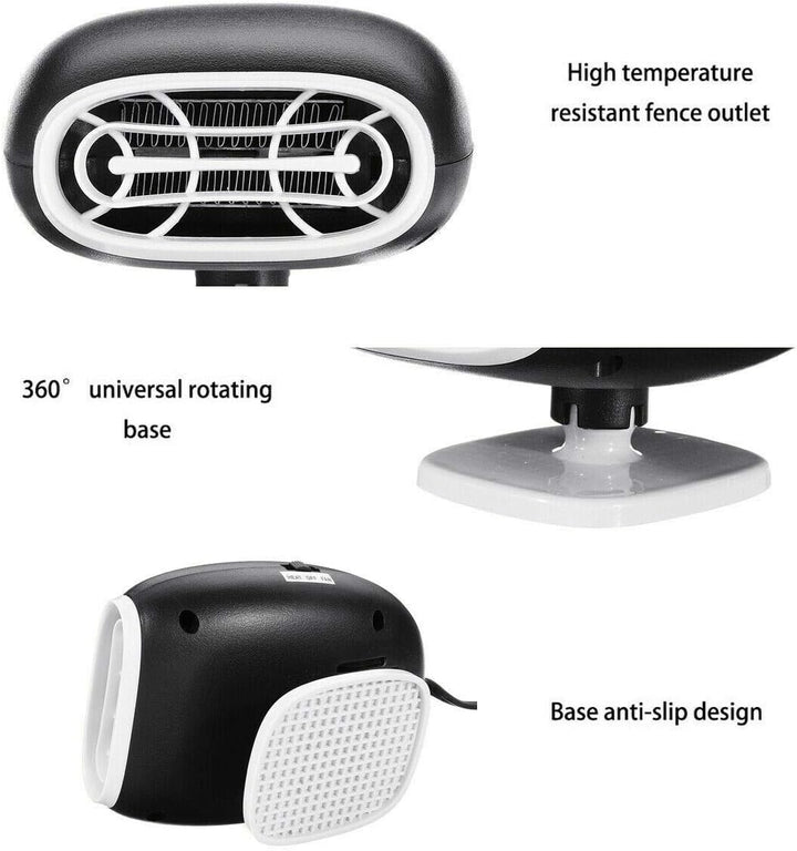 12V 150W 10A Auto Heizlüfter, Riloer Tragbare Anti-Fog 2-In-1 Schnellheizung Auto Heizung mit Zigare