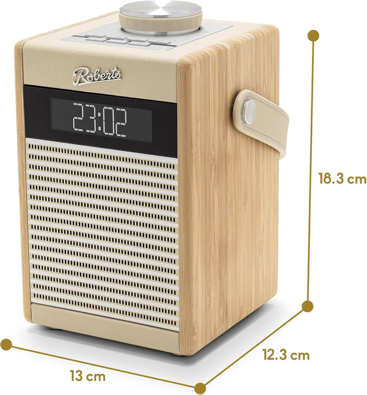 Rambler Midi Retro-Radiowecker, tragbar, Dab+/FM/Bluetooth, cremefarben