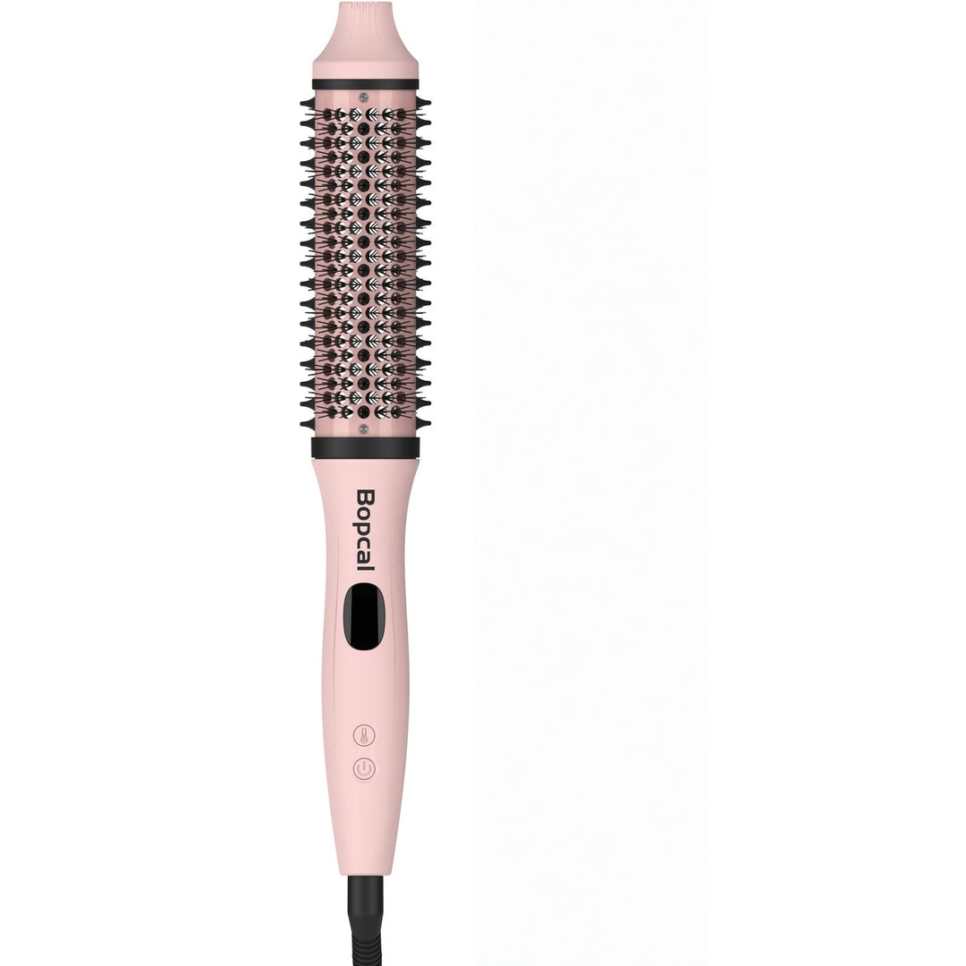 Bopcal Thermal Brush 3 in 1 - Thermobürste Rundbürste mit Digital Display, Ionische Lockenbürste Red