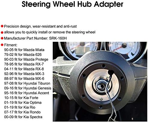 Lenkrad-Kurznabenadapter Schwarz Quick Release Boss Kit SRK-160H Passend für Miata RX-7
