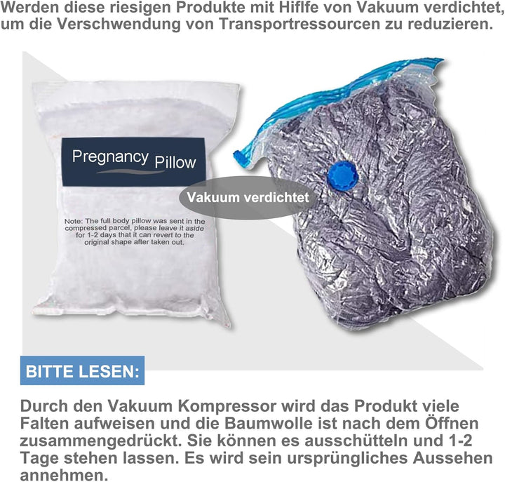 CALIYO Schwangerschaftskissen J Form,Stillkissen XXL-SeitenschläFerkissen mit Bezug,Pregnancy Pillow