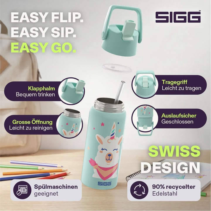 Sigg - Isolierte Trinkflasche Kinder - Shield Therm FLIP Alpa - Auslaufsicher - Spülmaschinenfest -