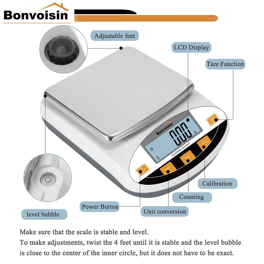 Bonvoisin 5000gx 0,01g Hochpräzise Elektronische Waage Laborwaage Digitale Präzisions-Analysenwaage