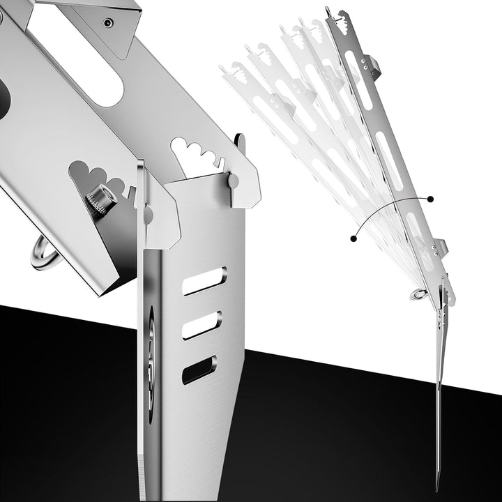 G.a HOMEFAVOR Flammlachsbrett Edelstahl 56 x 17 cm, inkl. Erdspiess Lachsbrett zum Grillen Feuerscha