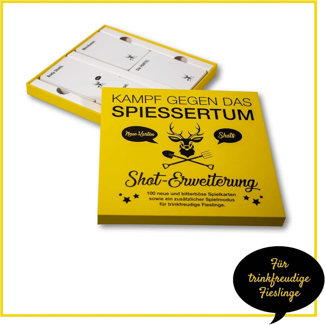 KAMPFHUMMEL Kampf gegen das Spiessertum - Shot Erweiterung mit 100 neuen Spielkarten. Die 1. Erweite