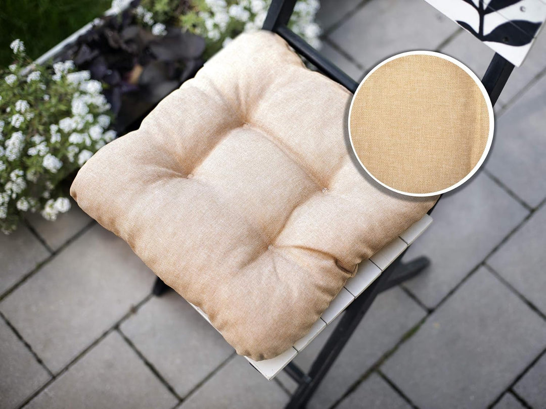 sunnypillow 4er Set Stuhlkissen 45x45 cm Bequeme 8cm Polsterauflage Auflage für Stühle/Bänke in Haus