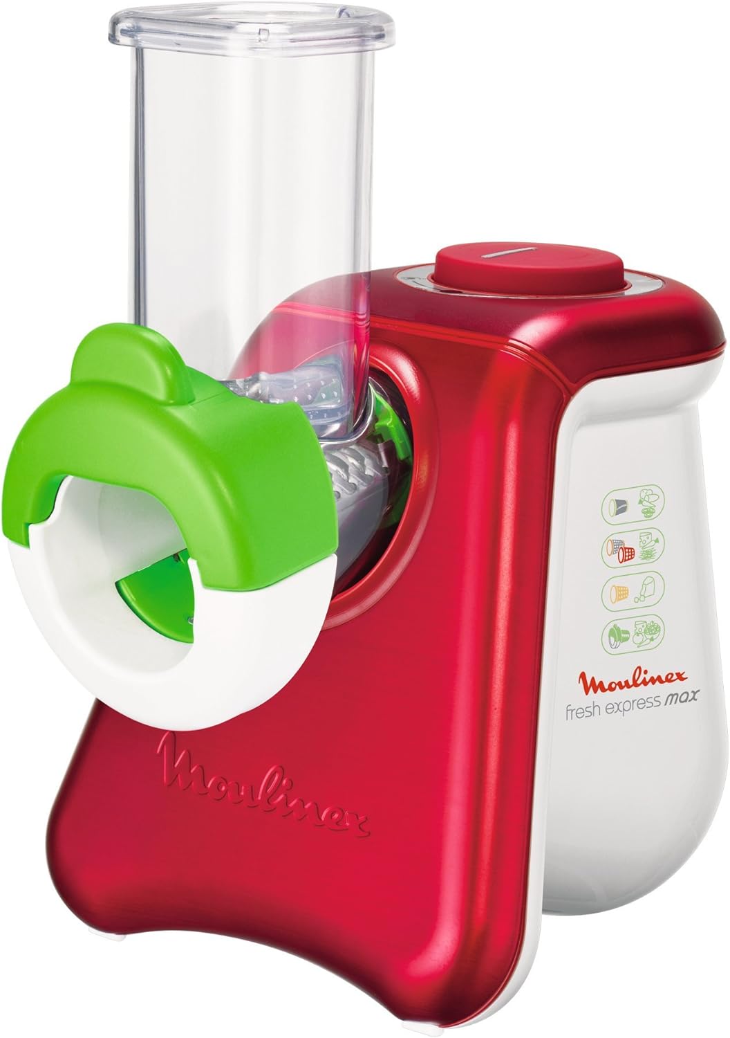 Moulinex DJ8115 Elektrisches Schnitzelwerk | Fresh Express Max Zerkleinerer | 5 Trommeleinsätze Würf