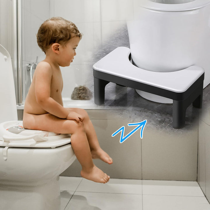 Toilettenhocker Klappbar Hoch, Staubfrei und rutschfest WC Hocker Erwachsene und Kinder, Eingedickte