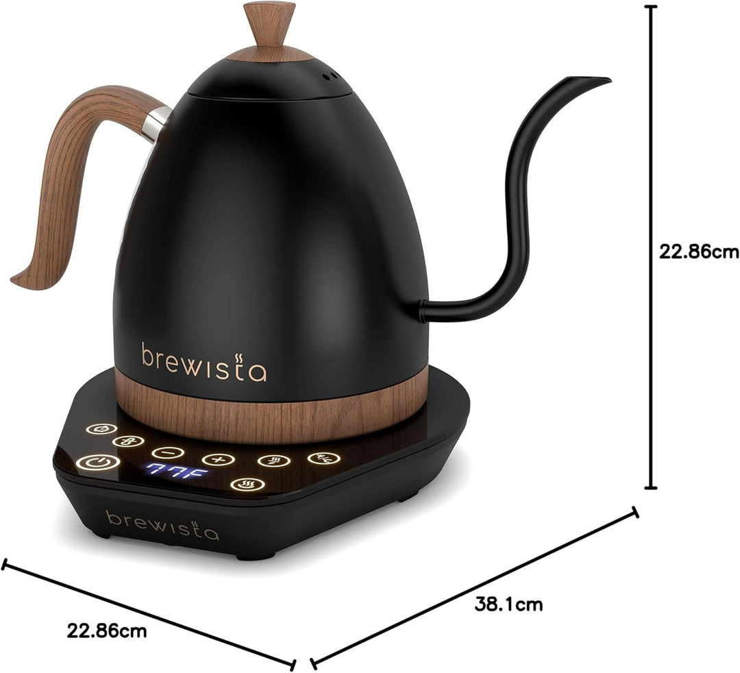 Brewista Artisan Matte Black | Elektrischer Wasserkocher | Schwanenhals Auslauf | Temperaturregelung