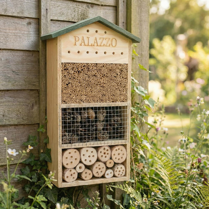 Insektenhotel Palazzo XL – Artenschutz für Wildbienen &amp; Marienkäfer | Wetterfestes, nachhaltiges Ins