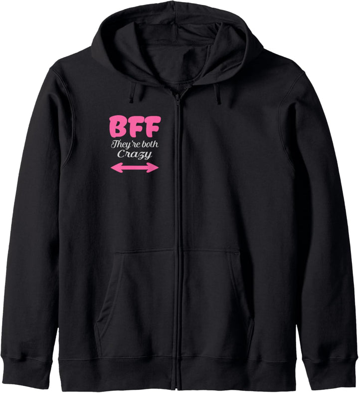 BFF Sie sind beide verrückt beste Freunde für immer Trio drei 3 Kapuzenjacke