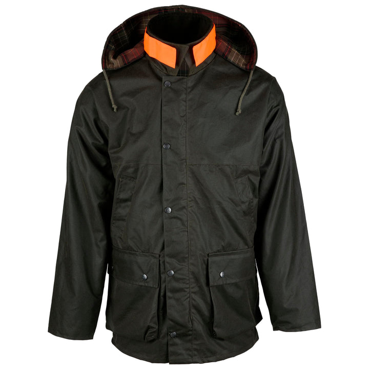 Wachsjacke New England Jager | Robuste Wind- und wasserdichte Regenjacke | Für Jäger mit Hasentasche