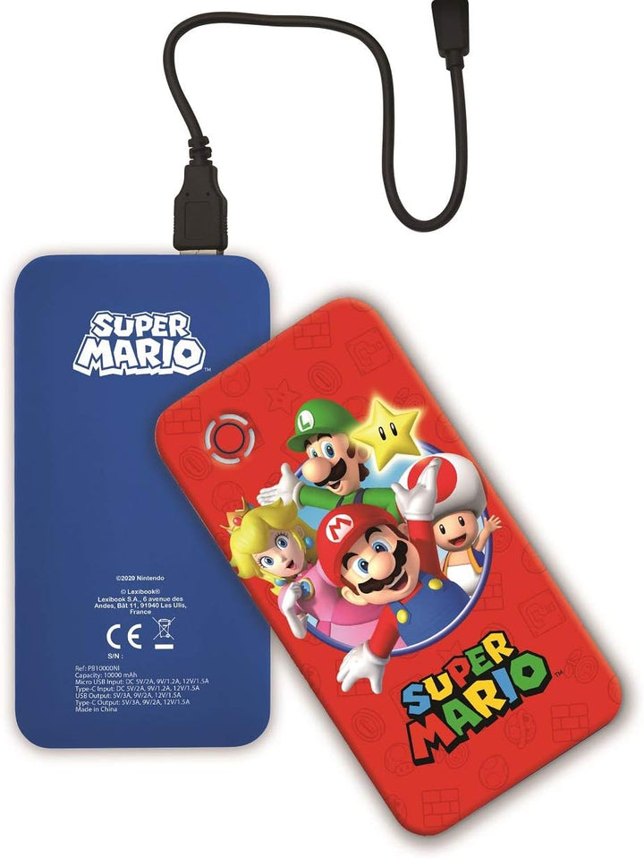 Nintendo Super Mario Luigi Schnelllade-Powerbank Tragbarer externer Akku 10000 mAh, Power delivery,