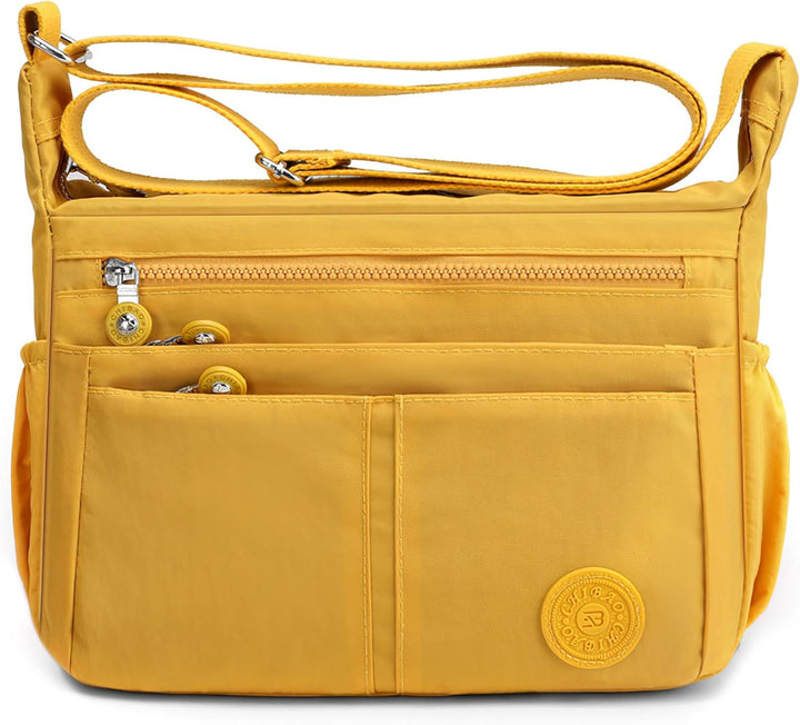 DIRRONA Beiläufig Damen Umhängetasche Multi Pocket Crossbody Bag Mittelgrosse Umhängetasche Aus Nylo
