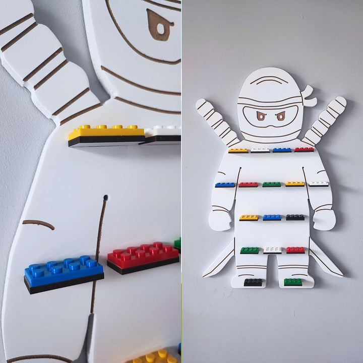 Craft Maestro Weiss Ninja Boy Aufbewahrung Regal für Minifiguren. Kinder Schaukasten Regale. Kinderz