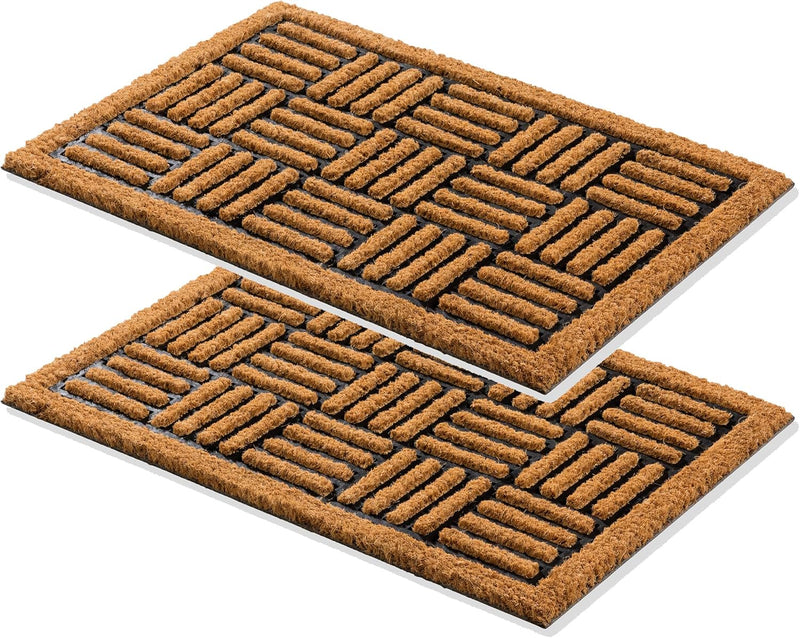 Carpido Fussmatte Kokos Gitter Design – Sauberlauf 40x60 cm 2er Set – Türmatte innen – antibakteriel