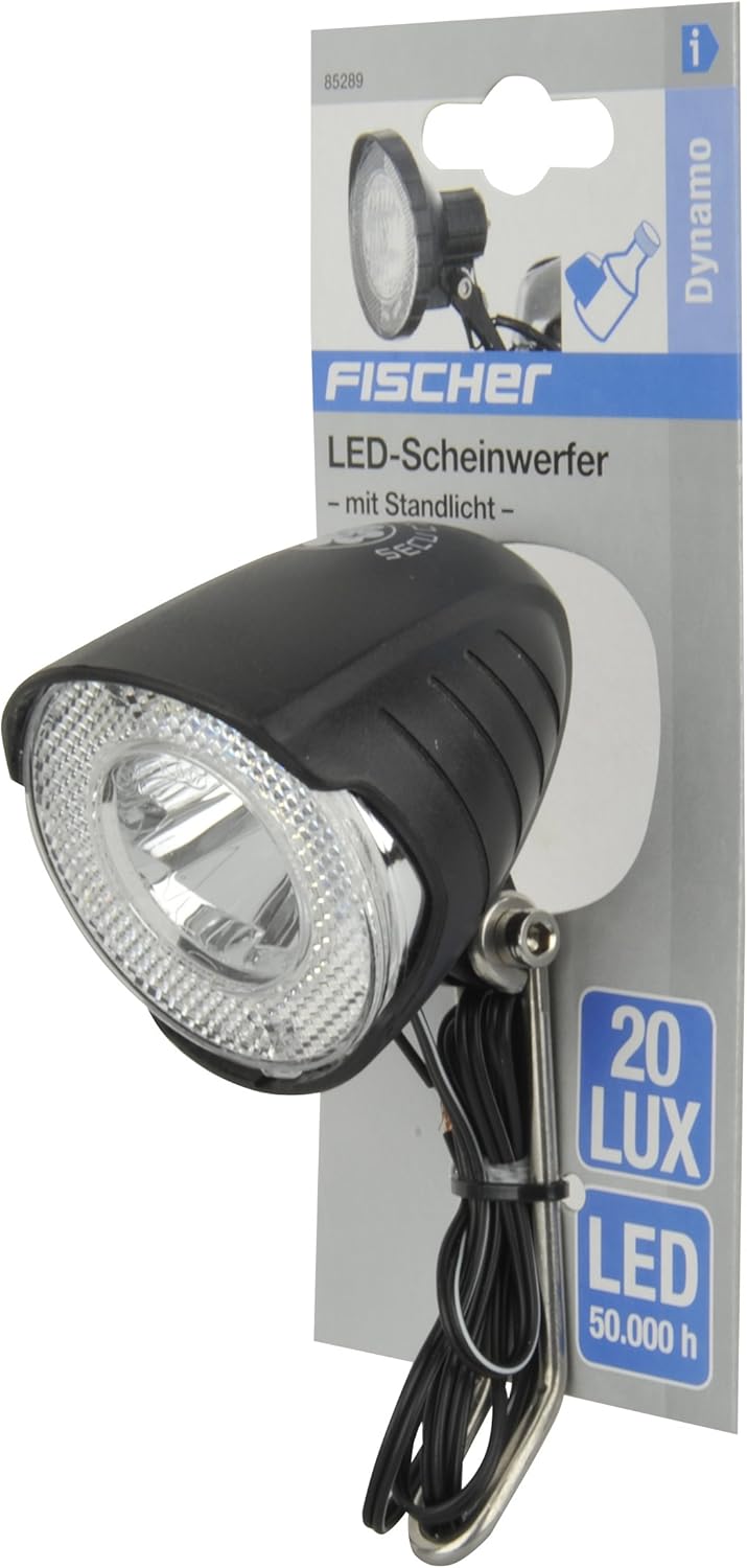 Fischer Fahrrad Dynamo LED-Frontlicht 20 Lux, mit Lichtautomatik und Standlicht, StVZO-zugelassen