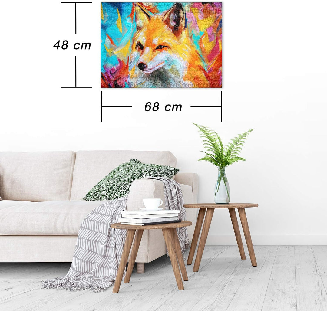 Puzzle „Bunter Fuchs“ – Modernes 1000 Teile Puzzle – Abstraktes Fuchs-Gemälde als zeitgemässes Tier-