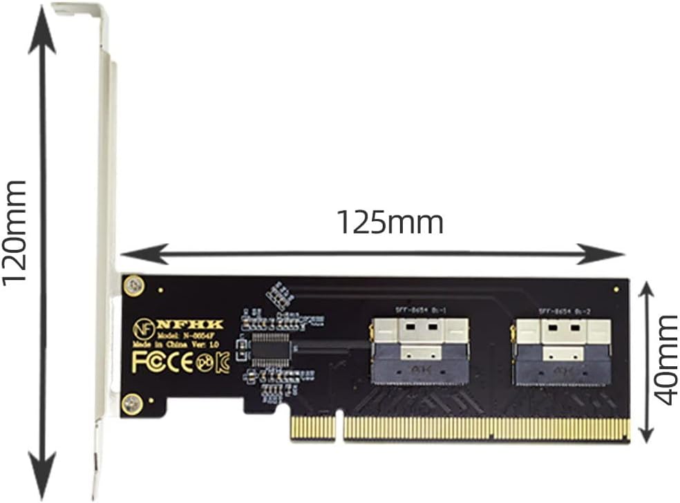 Cablecc Slimline Dual SFF-8654 8X 4 NVME auf PCIE Express 3.0 4.0 Raid Card VROC Raid0 Hyper Adapter