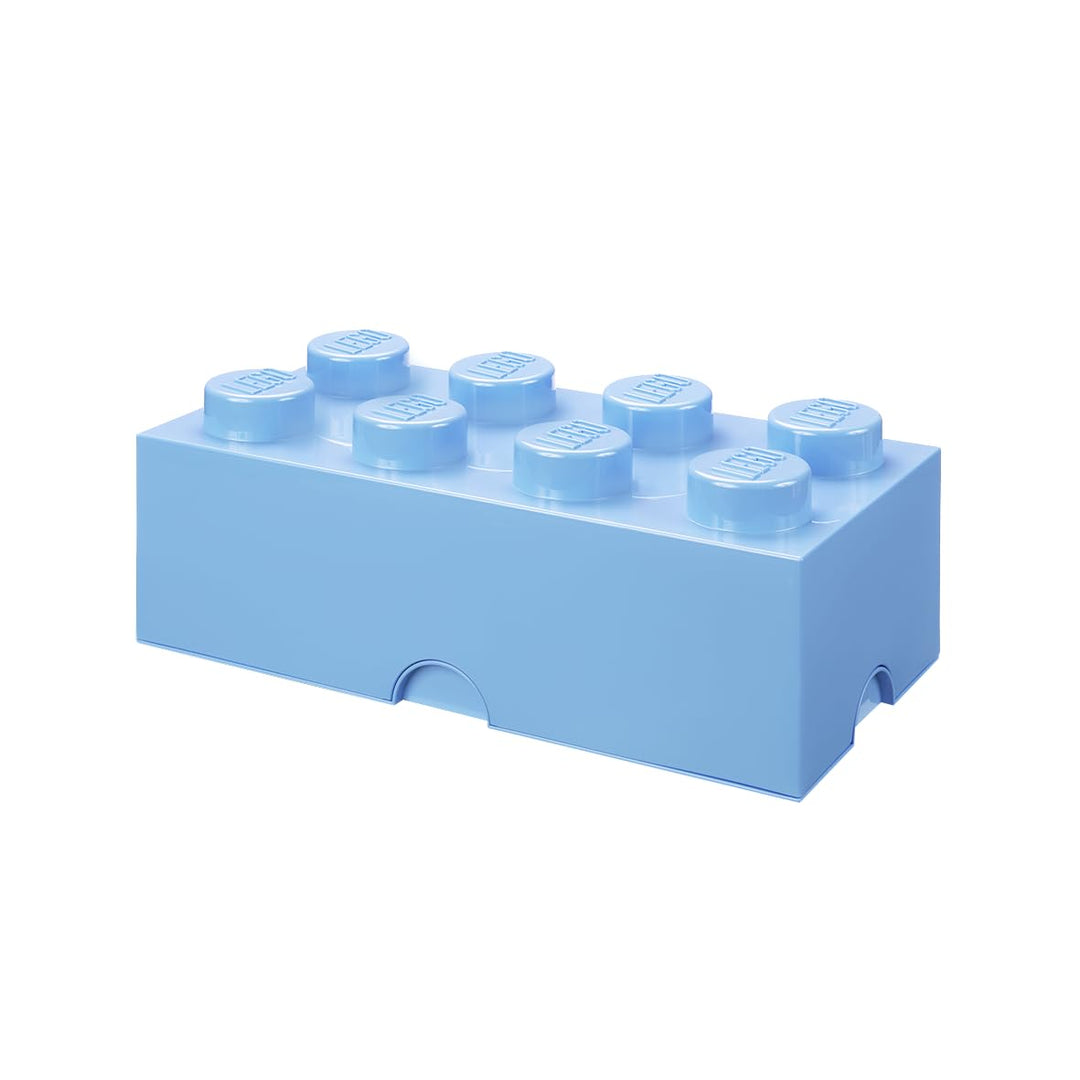 LEGO Aufbewahrungsstein, 8 Noppen, Stapelbare Aufbewahrungsbox, 12 l, hellblau, Hellblau