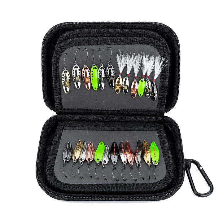 Kylebooker Aufbewahrungstasche für Angelköder Spinner Baits Wallet Case Flies Box Schwarz, Schwarz