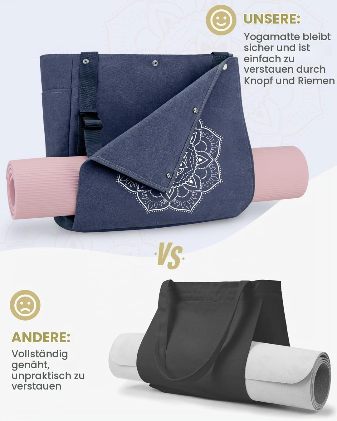 Gonex Yogatasche, Yogamatte Tasche mit Mehreren Taschen für Damen und Herren, Canvas wasserdichte To