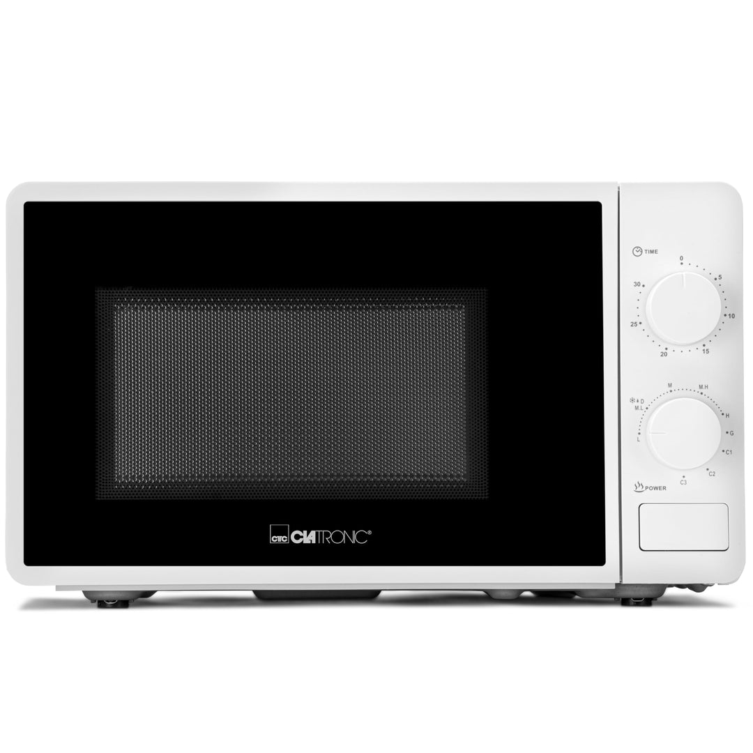 Clatronic® Mikrowelle mit Grill | 800 Watt | 5 Stufen | 20 Liter Garraum | 360° Drehteller | Timer m