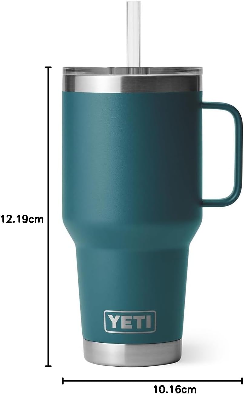 YETI Rambler Trinkbecher mit Griff und Strohhalm-Deckel, Reisebecher, Wasserbecher, vakuumisolierter